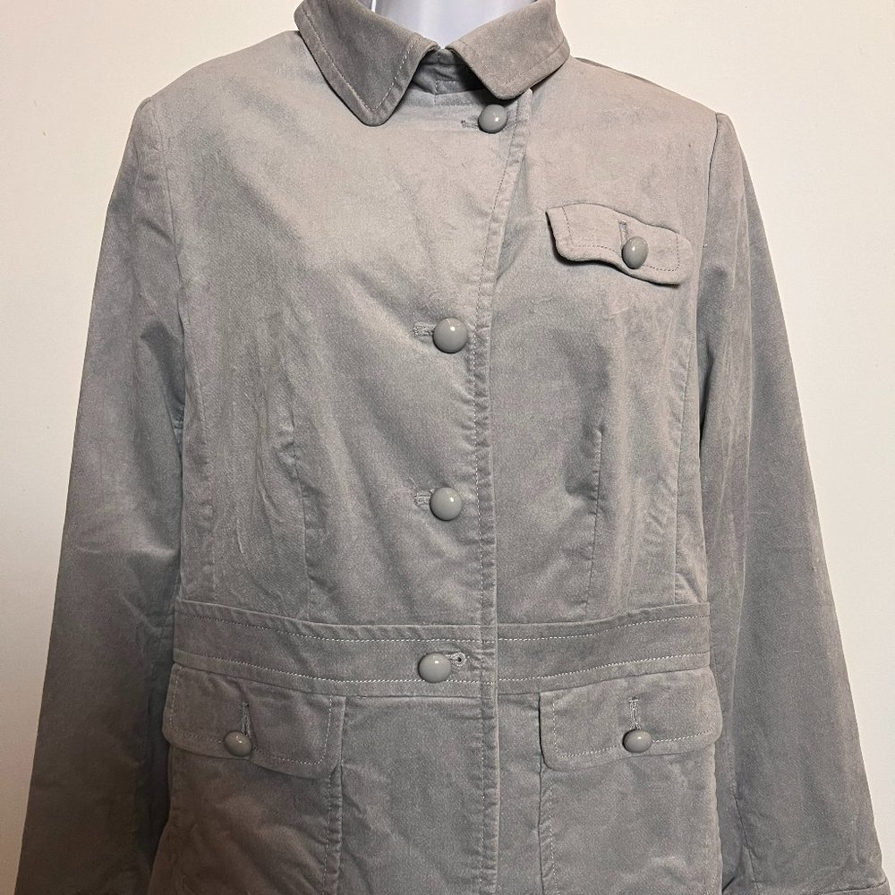 Talbots Grey Velour Blazer NWT Women's Size 10